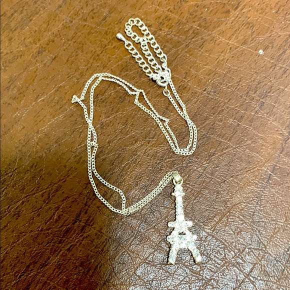 Silver Eiffel Tower Pendant Necklace - Picture 1 of 2